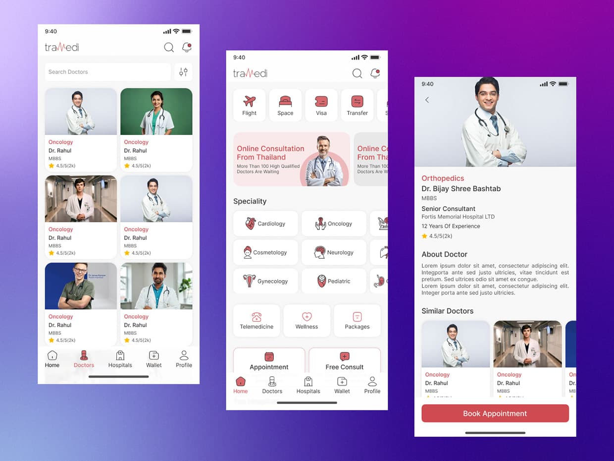 Tramedi Mobile App UI UX Design - Md Saimon Hossen