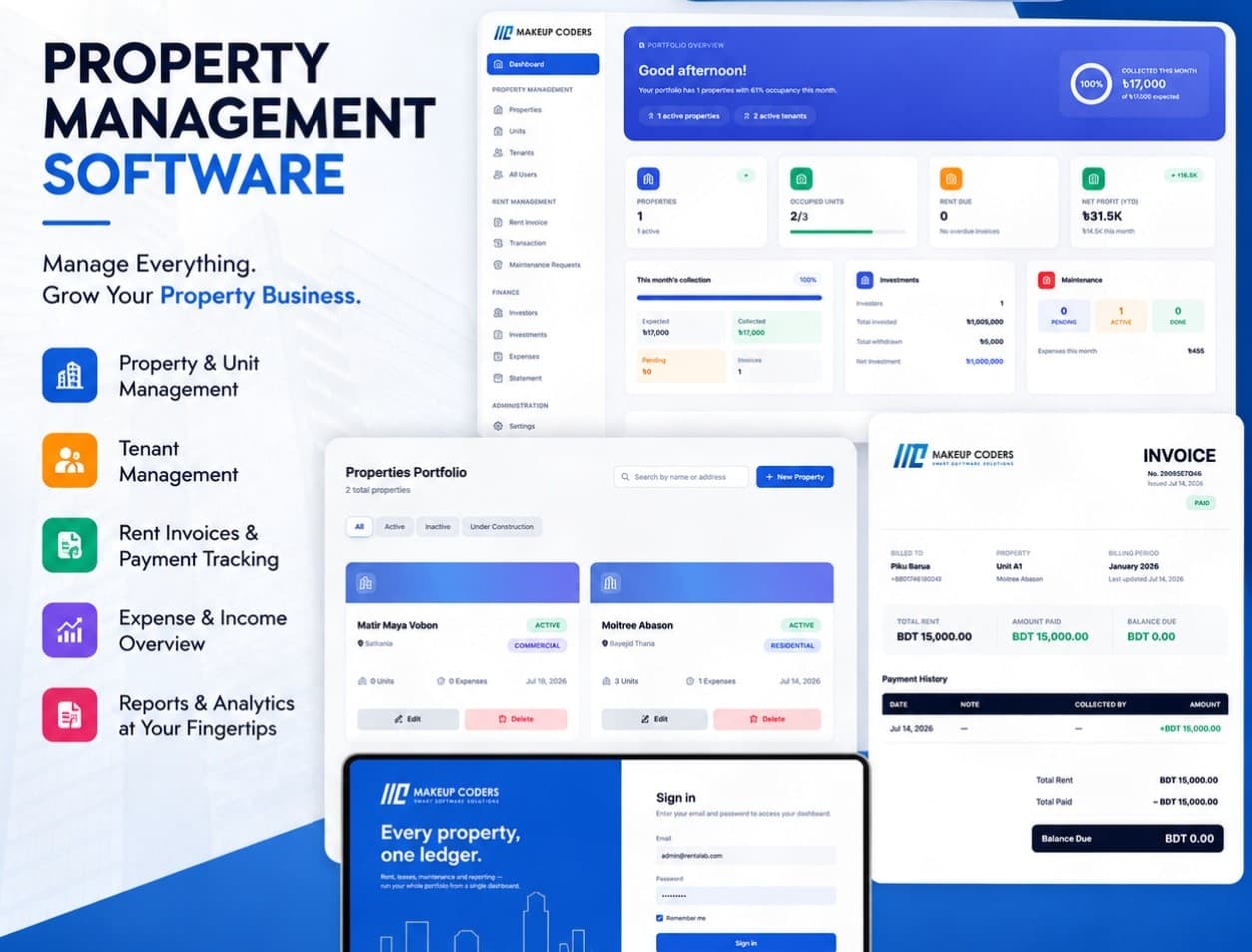 Property Managament Software project screenshot
